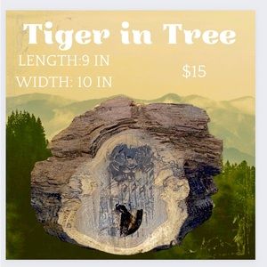 UNIQUE TIGER IN A TREE PIECE
